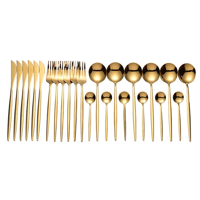 Gold Cutlery 24 Pcs Golden Cutlery